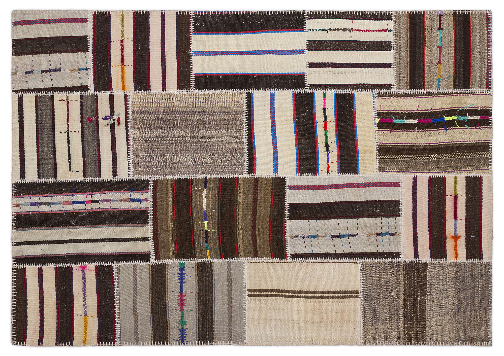 Apex Kilim Patchwork Unique Striped 2242 160 cm X 230 cm