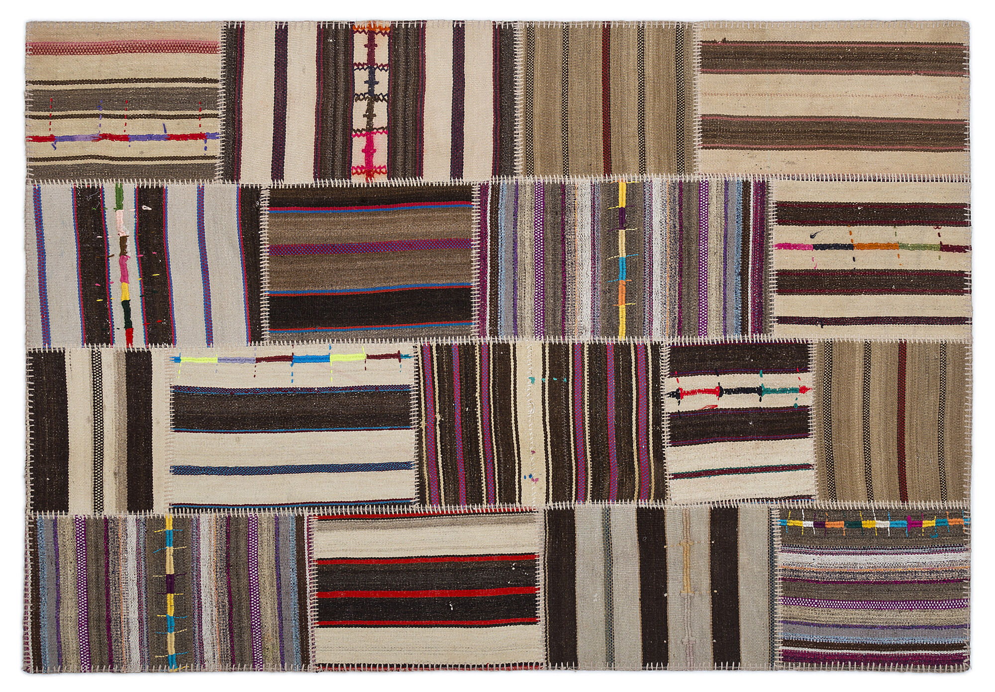 Apex Kilim Patchwork Unique Striped 2243 160 cm X 230 cm