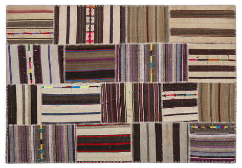 Apex Kilim Patchwork Unique Striped 2243 160 cm X 230 cm - 1