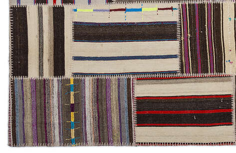 Apex Kilim Patchwork Unique Striped 2243 160 cm X 230 cm - 4
