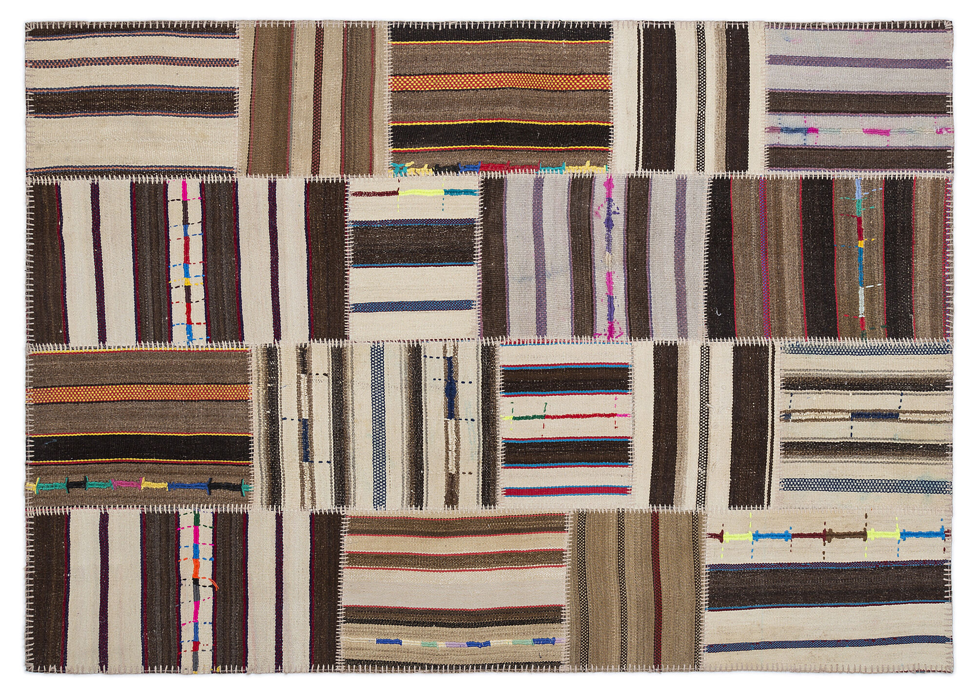 Apex Kilim Patchwork Unique Striped 2245 160 cm X 230 cm