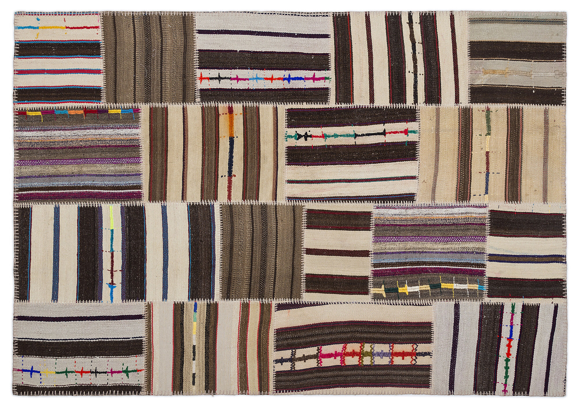 Apex Kilim Patchwork Unique Striped 2246 160 cm X 230 cm