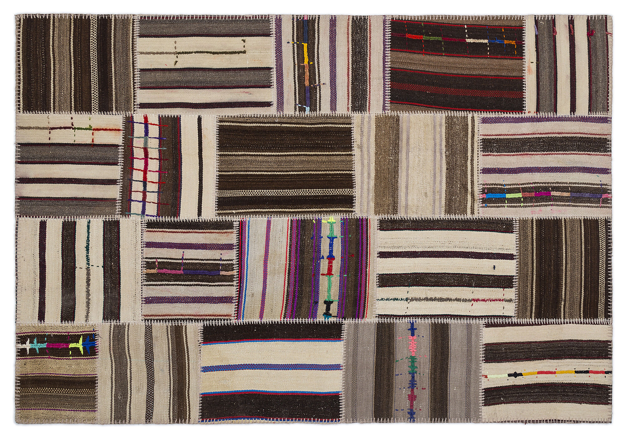 Apex Kilim Patchwork Unique Striped 2248 160 cm X 230 cm