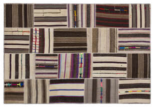 Apex Kilim Patchwork Unique Striped 2248 160 cm X 230 cm (1)
