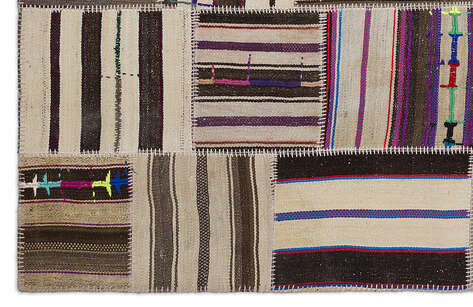 Apex Kilim Patchwork Unique Striped 2248 160 cm X 230 cm - 4
