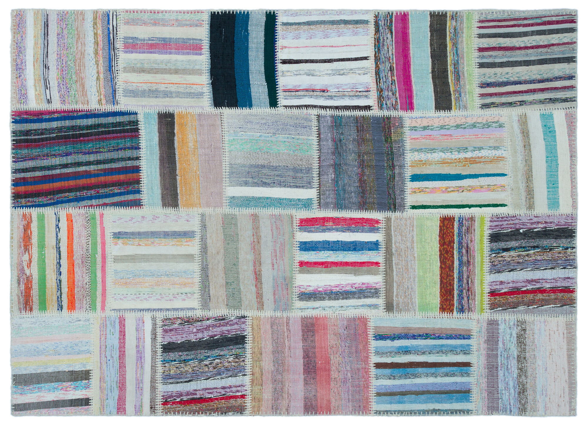 Apex Kilim Patchwork Unique Striped 22488 160 cm X 220 cm