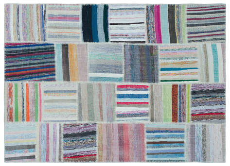 Apex Kilim Patchwork Unique Striped 22488 160 cm X 220 cm - 1