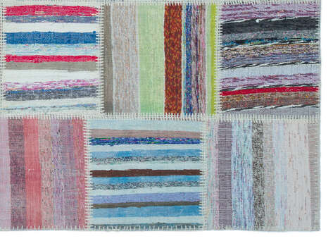 Apex Kilim Patchwork Unique Striped 22488 160 cm X 220 cm - 4