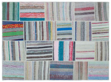 Apex Kilim Patchwork Unique Striped 22489 160 cm X 220 cm - 1