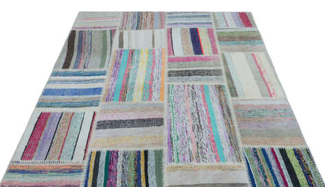 Apex Kilim Patchwork Unique Striped 22490 160 cm X 220 cm - 3