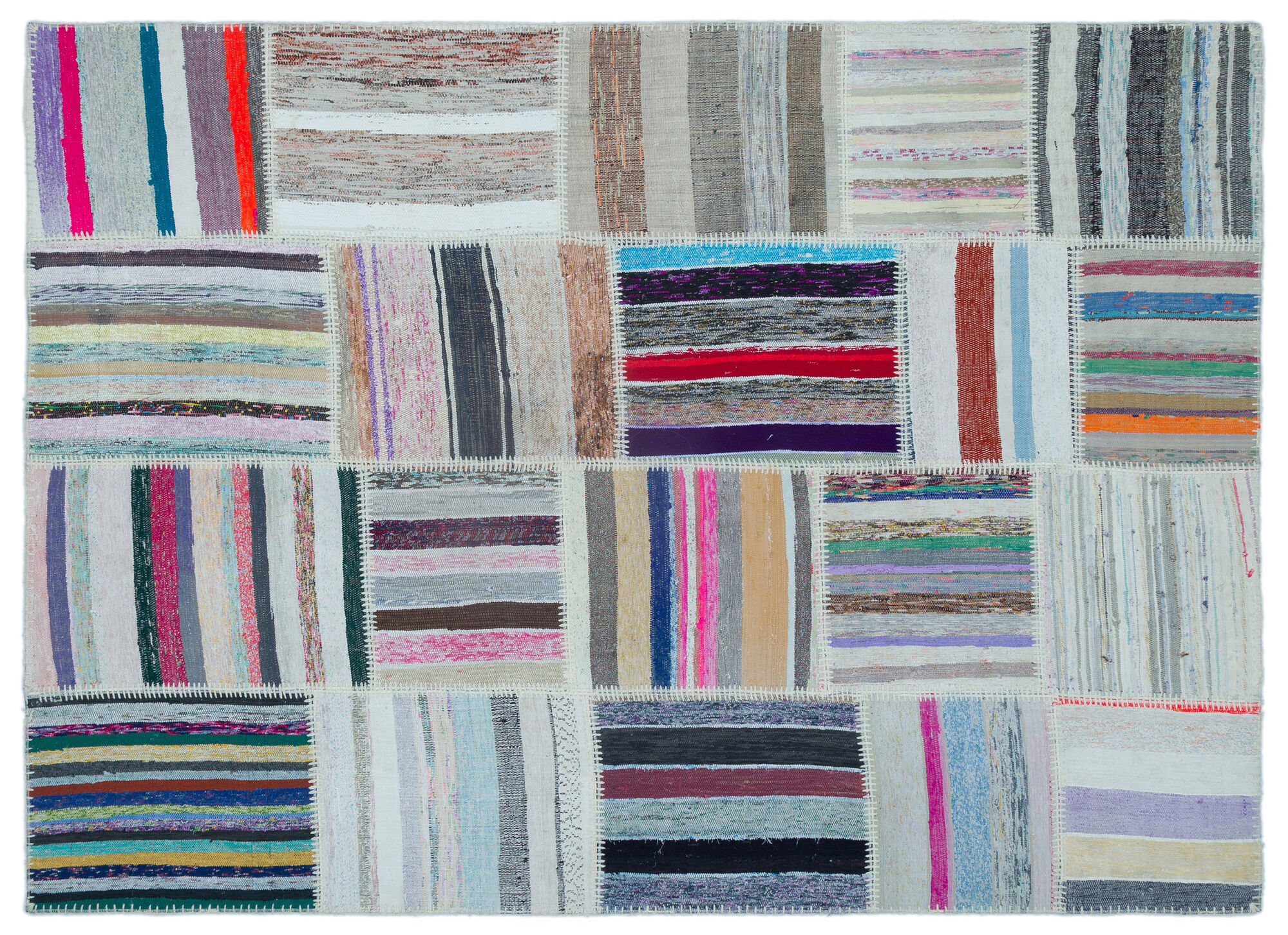 Apex Kilim Patchwork Unique Striped 22491 160 cm X 230 cm