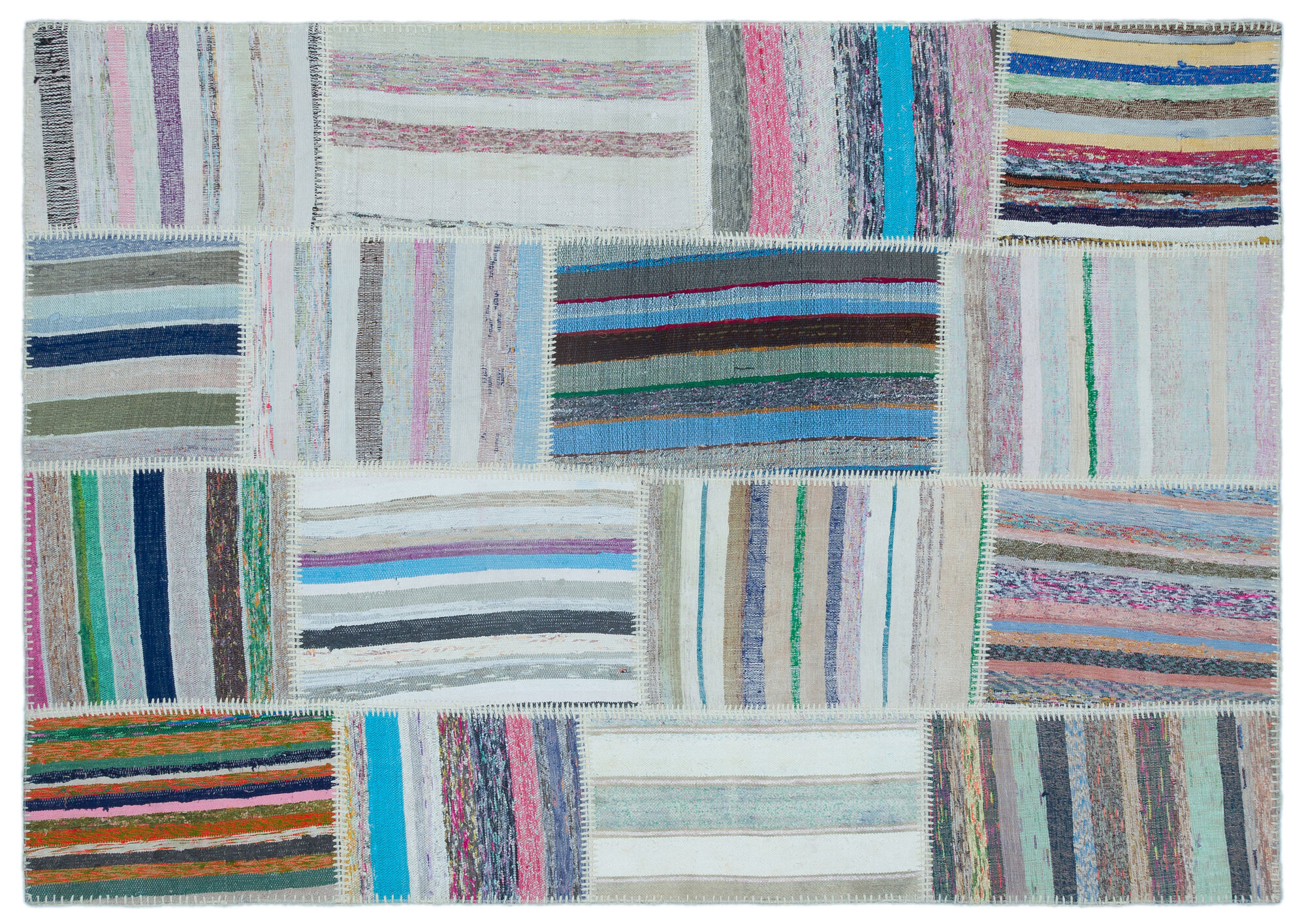 Apex Kilim Patchwork Unique Striped 22492 155 cm X 230 cm
