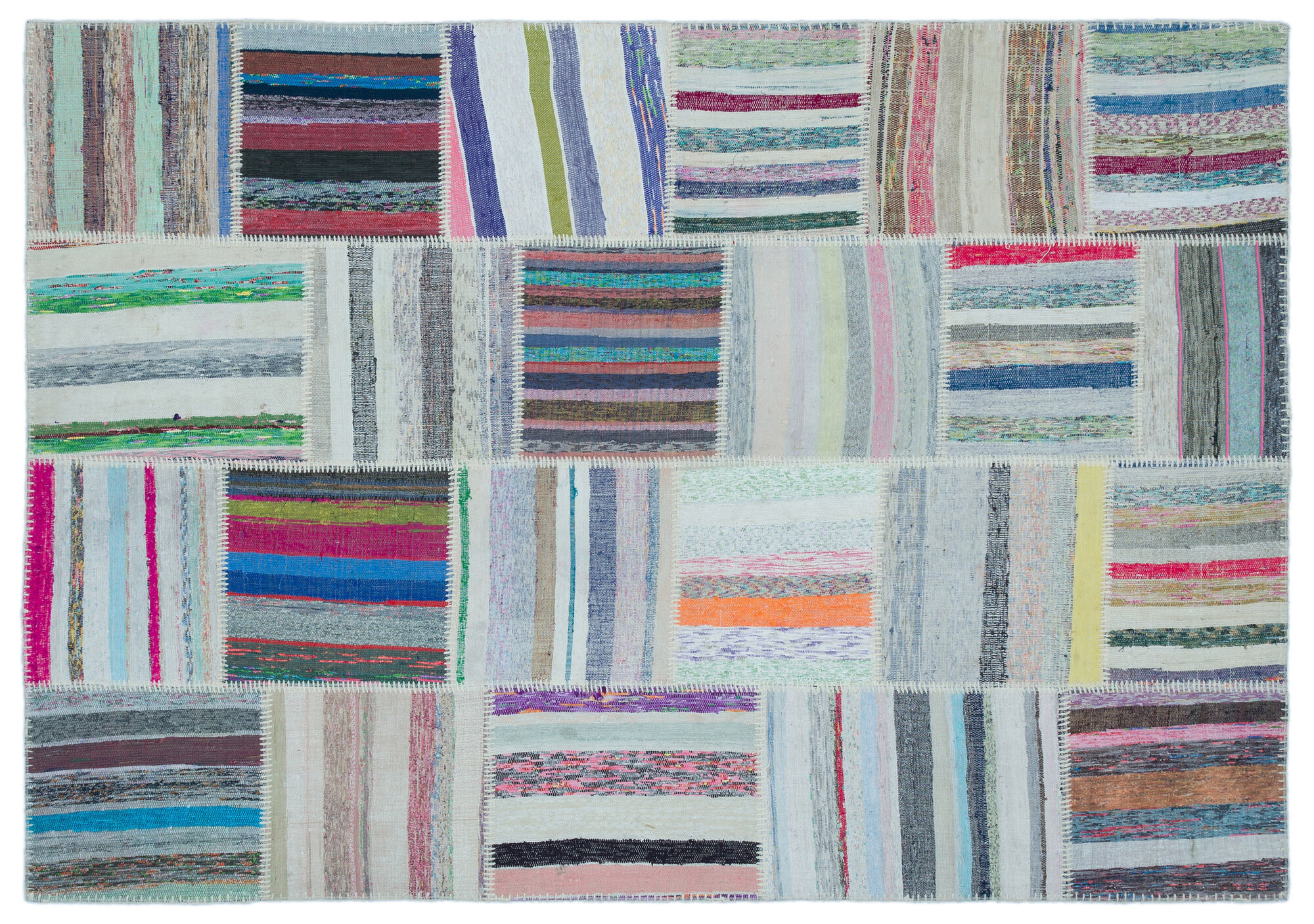 Apex Kilim Patchwork Unique Striped 22499 160 cm X 230 cm