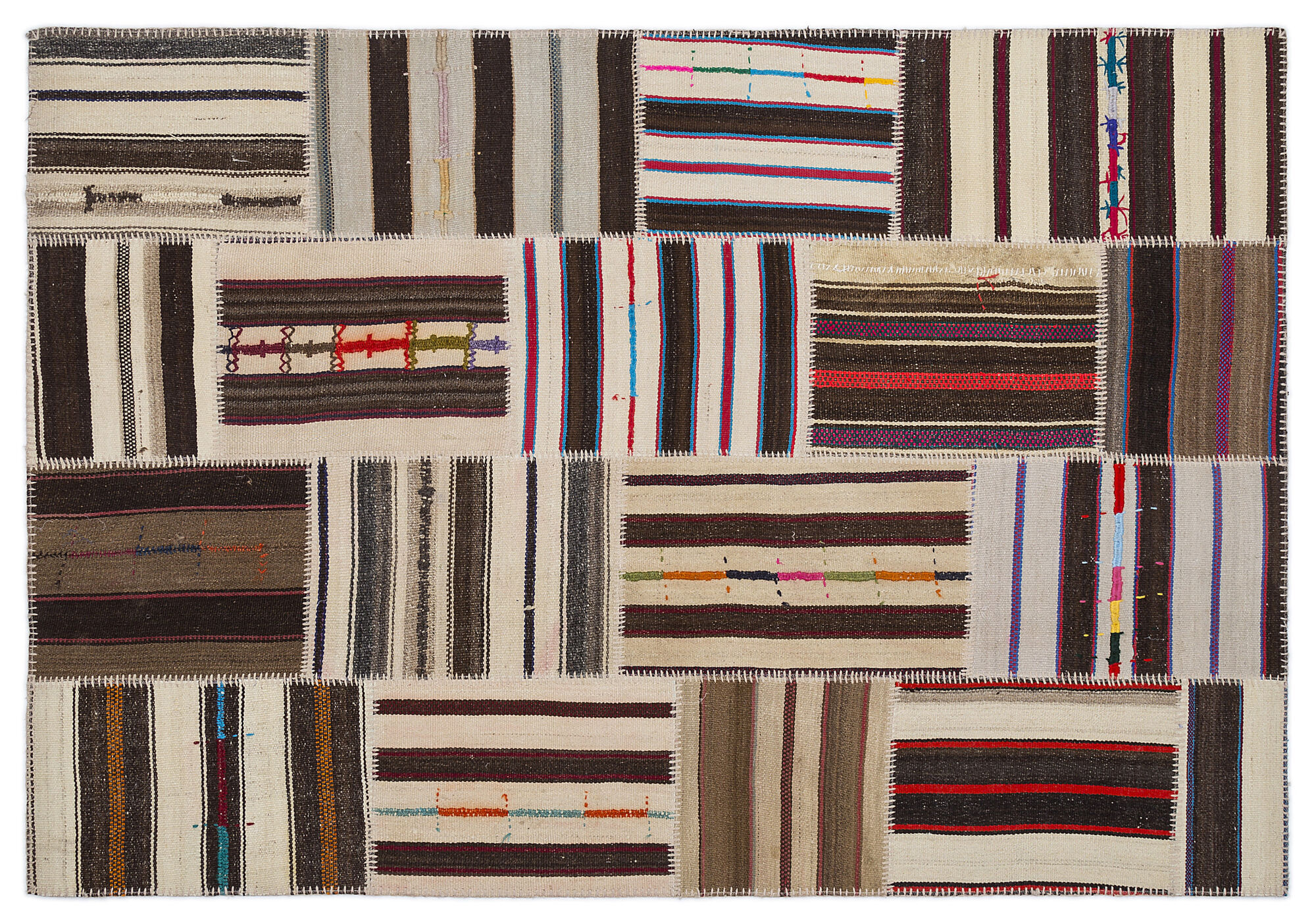 Apex Kilim Patchwork Unique Striped 2250 160 cm X 230 cm