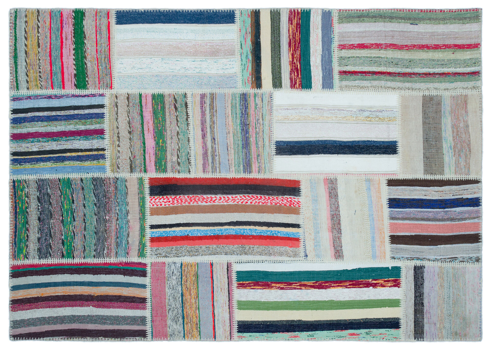 Apex Kilim Patchwork Unique Striped 22501 160 cm X 230 cm