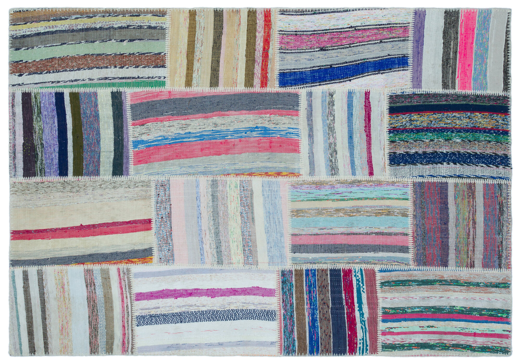 Apex Kilim Patchwork Unique Striped 22503 160 cm X 230 cm