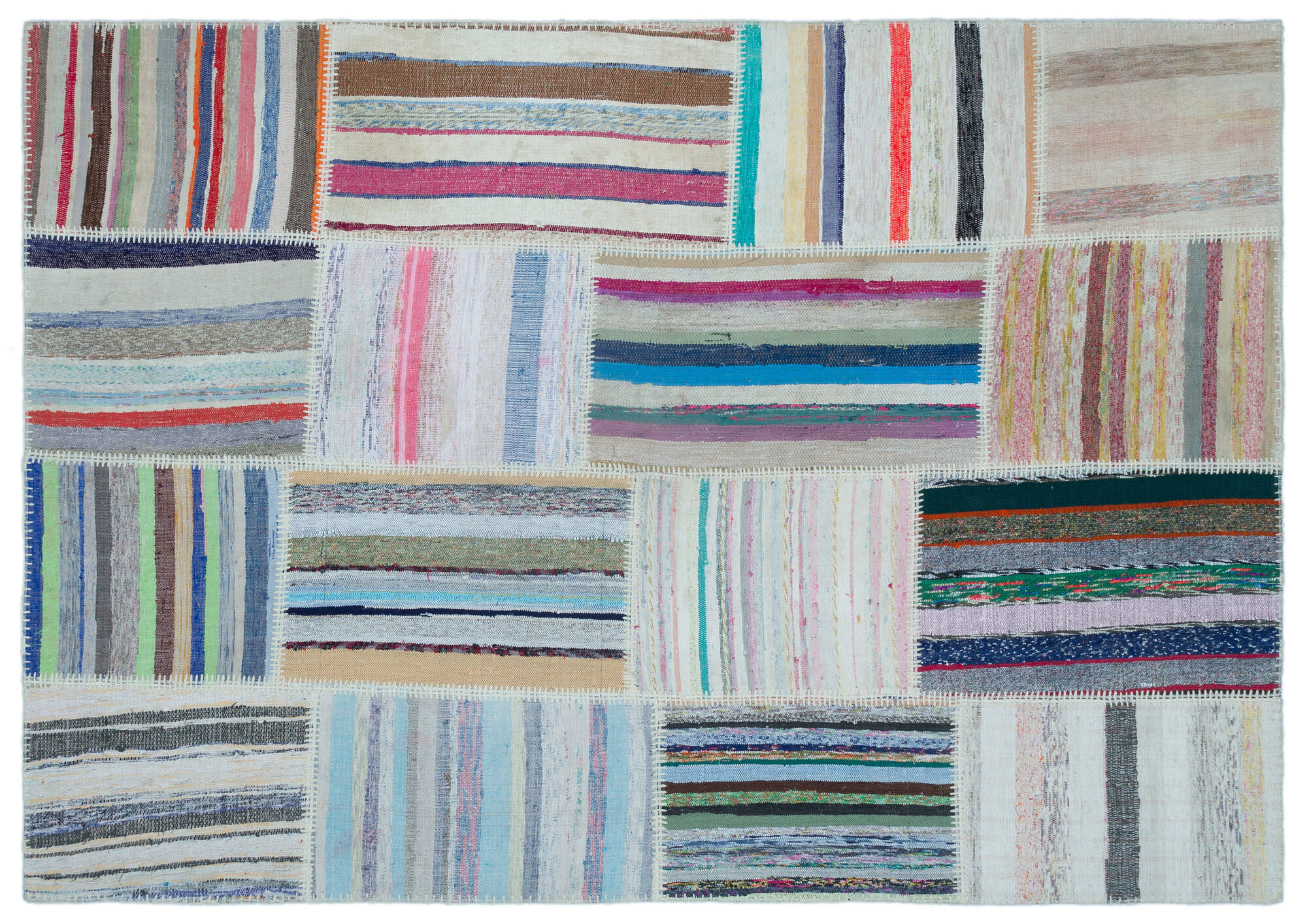 Apex Kilim Patchwork Unique Striped 22505 160 cm X 226 cm
