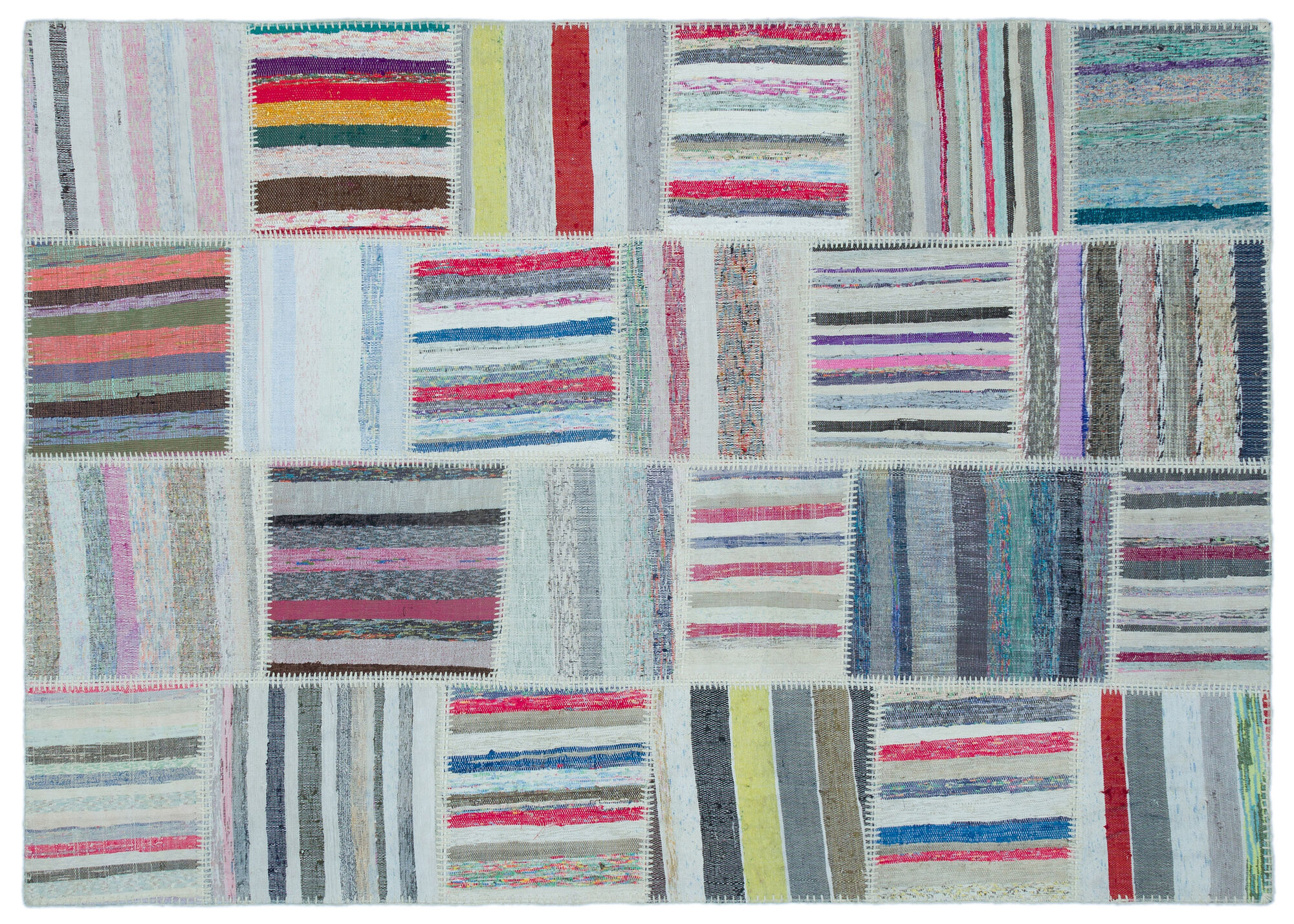Apex Kilim Patchwork Unique Striped 22506 160 cm X 225 cm