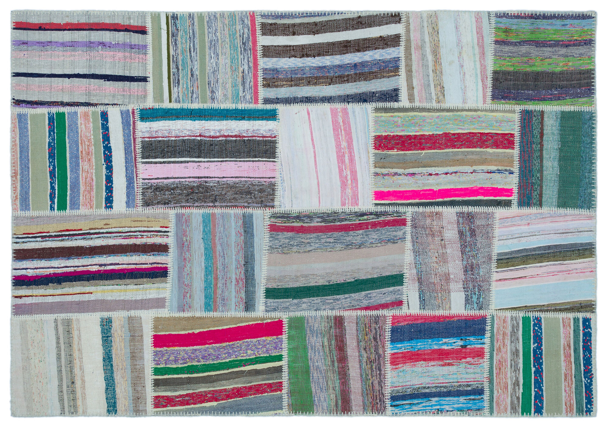 Apex Kilim Patchwork Unique Striped 22507 160 cm X 230 cm