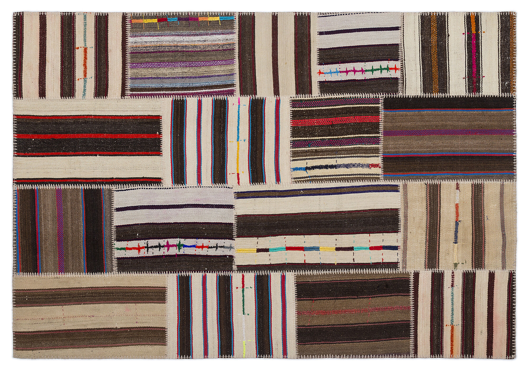 Apex Kilim Patchwork Unique Striped 2251 160 cm X 230 cm