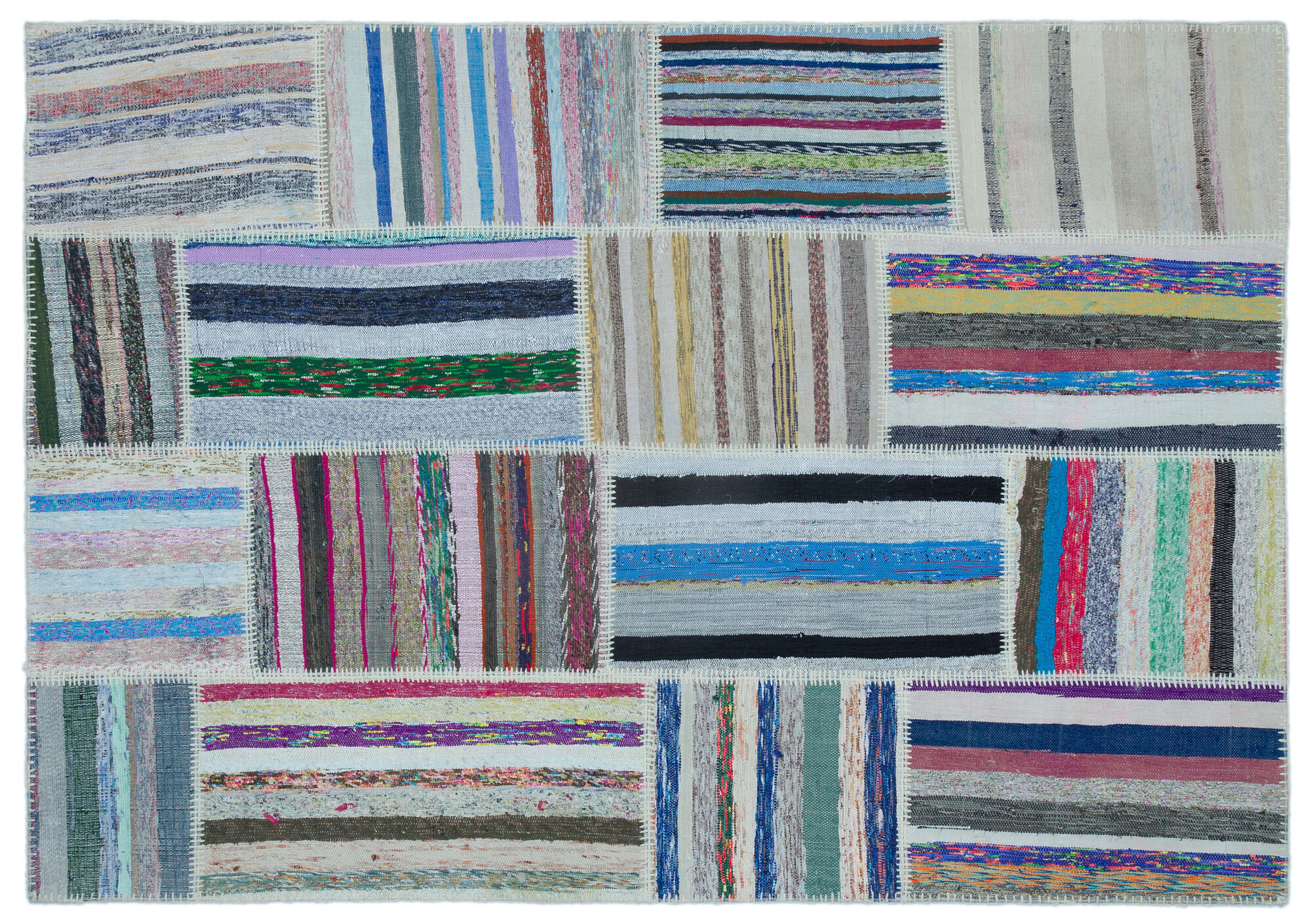 Apex Kilim Patchwork Unique Striped 22512 160 cm X 226 cm