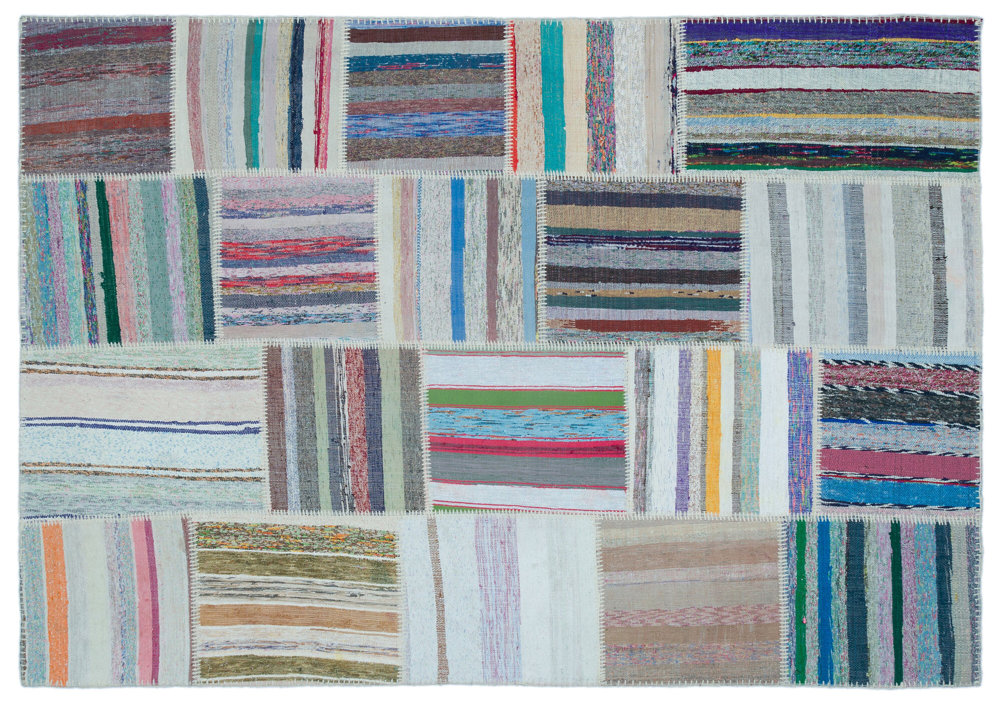 Apex Kilim Patchwork Unique Striped 22514 160 cm X 230 cm