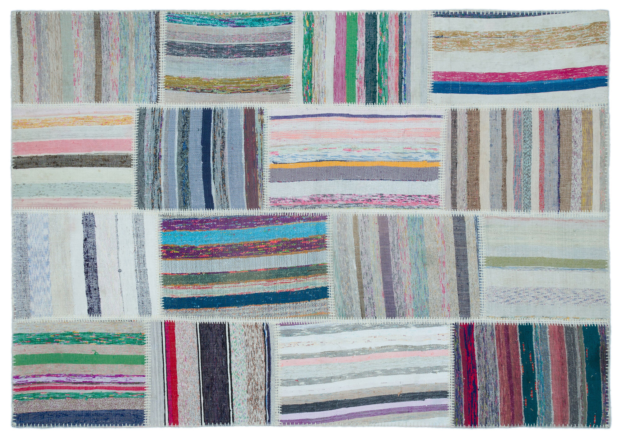 Apex Kilim Patchwork Unique Striped 22516 160 cm X 230 cm