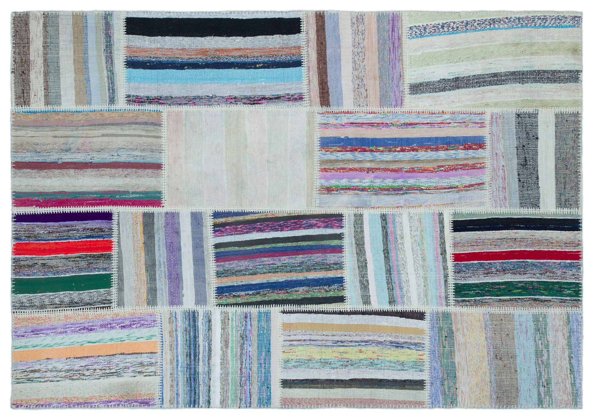 Apex Kilim Patchwork Unique Striped 22518 160 cm X 228 cm