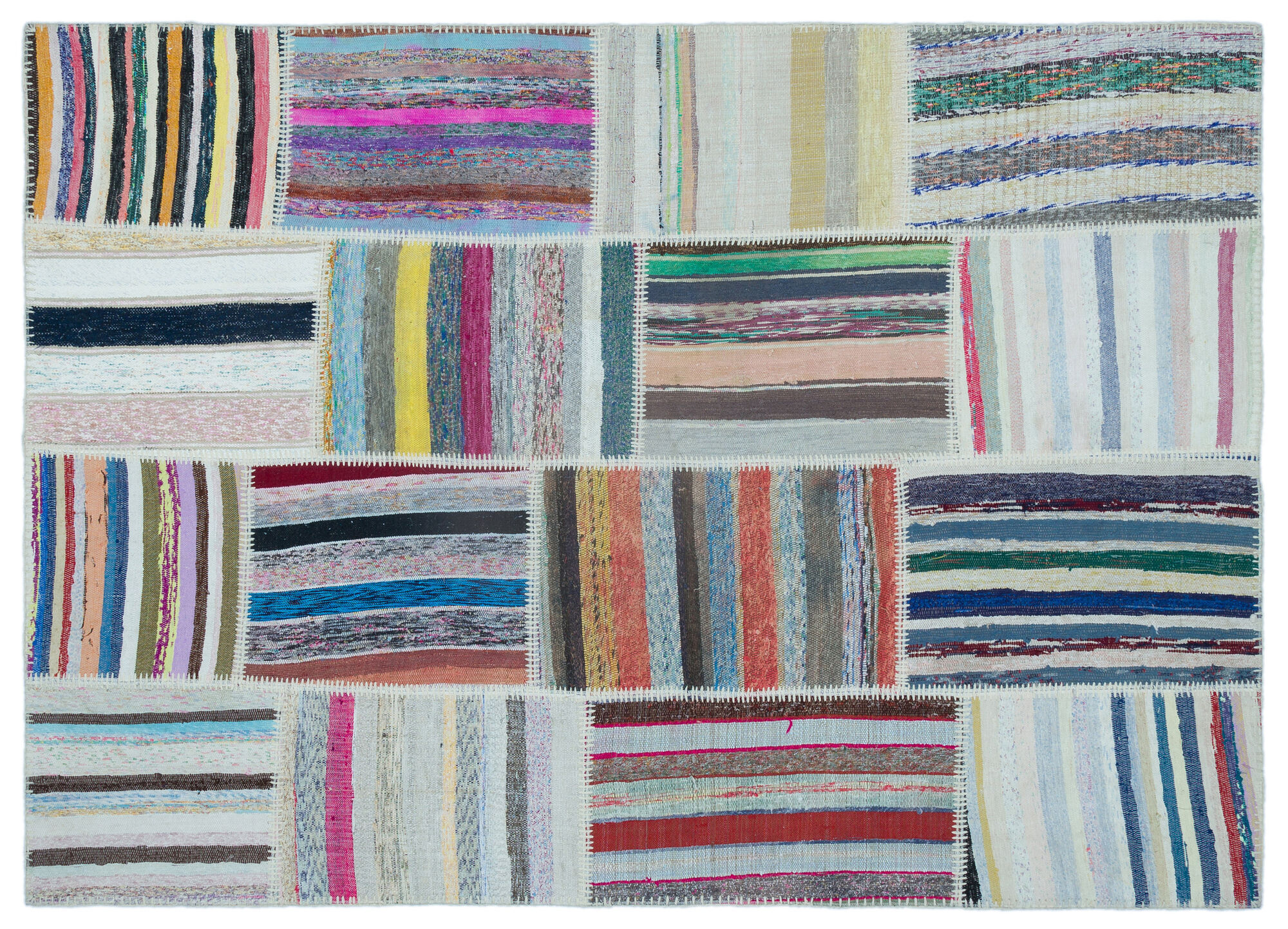 Apex Kilim Patchwork Unique Striped 22519 160 cm X 225 cm