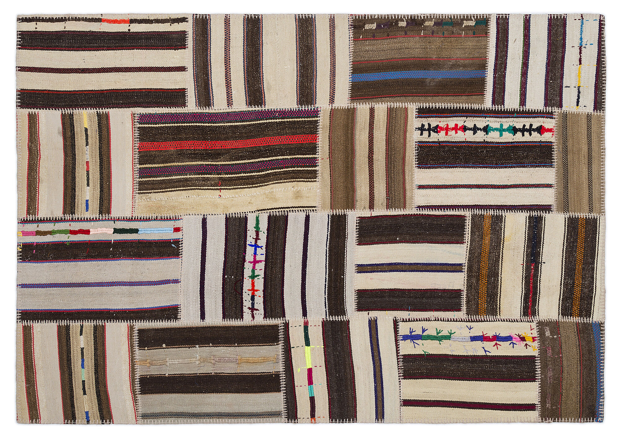 Apex Kilim Patchwork Unique Striped 2252 160 cm X 230 cm
