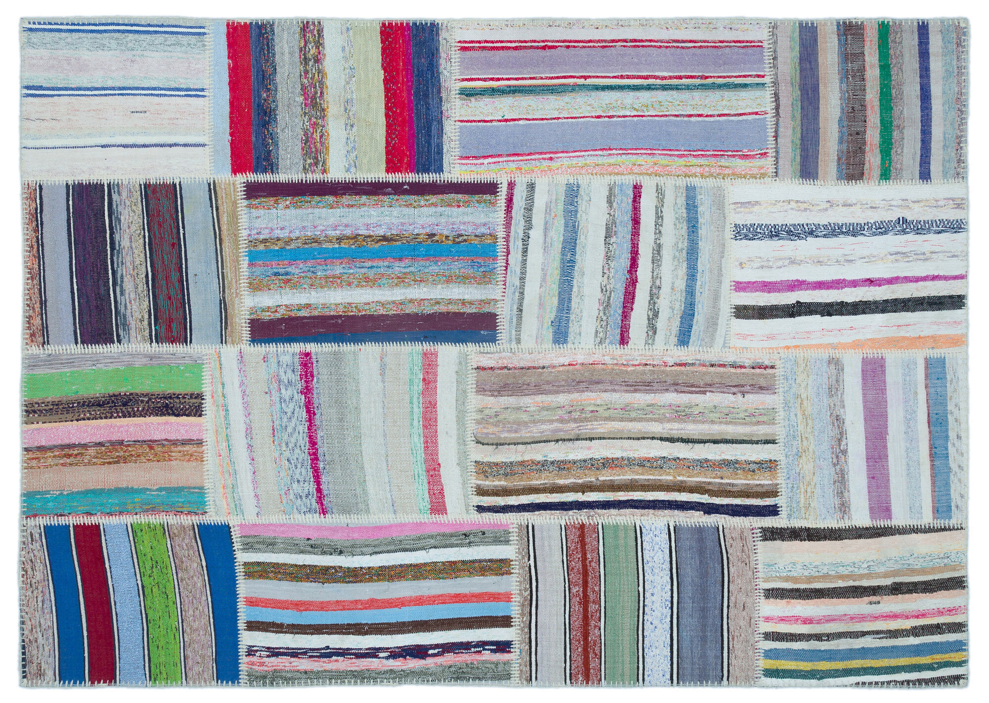 Apex Kilim Patchwork Unique Striped 22522 160 cm X 226 cm