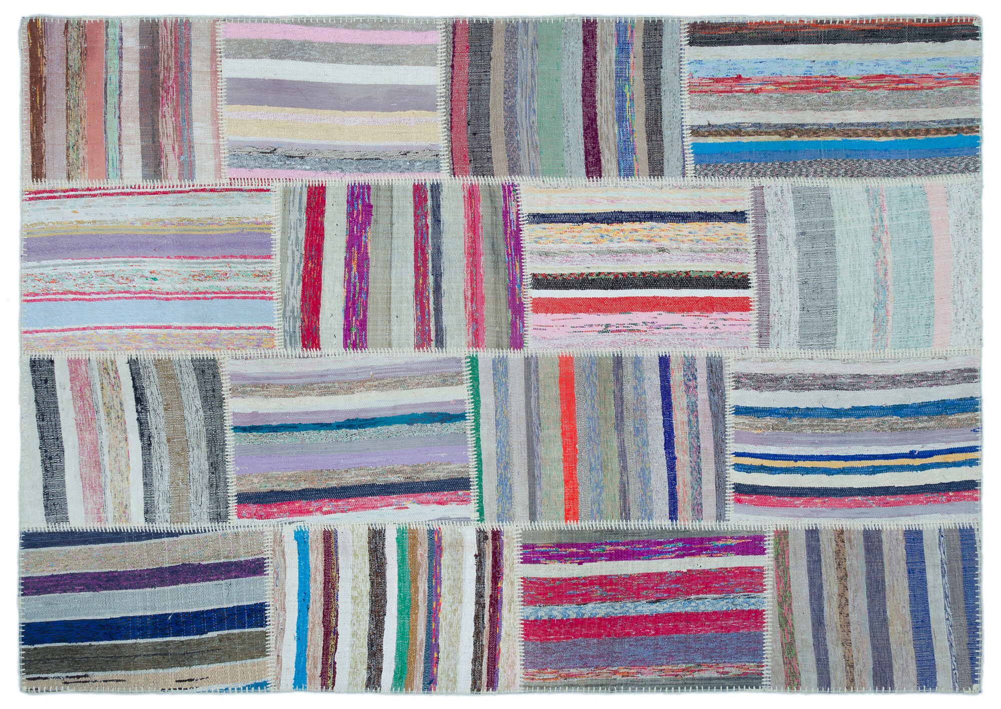 Apex Kilim Patchwork Unique Striped 22524 160 cm X 230 cm