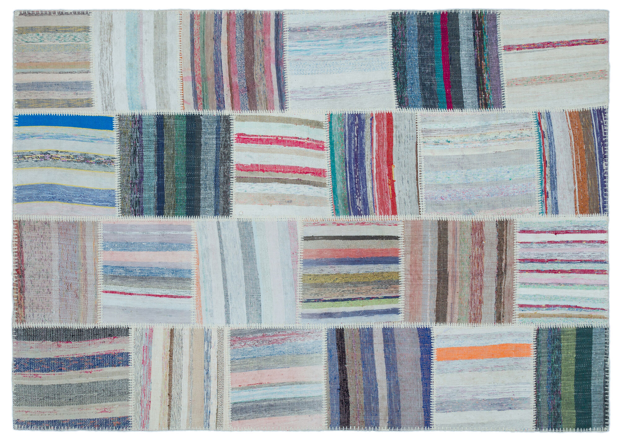 Apex Kilim Patchwork Unique Striped 22527 160 cm X 225 cm