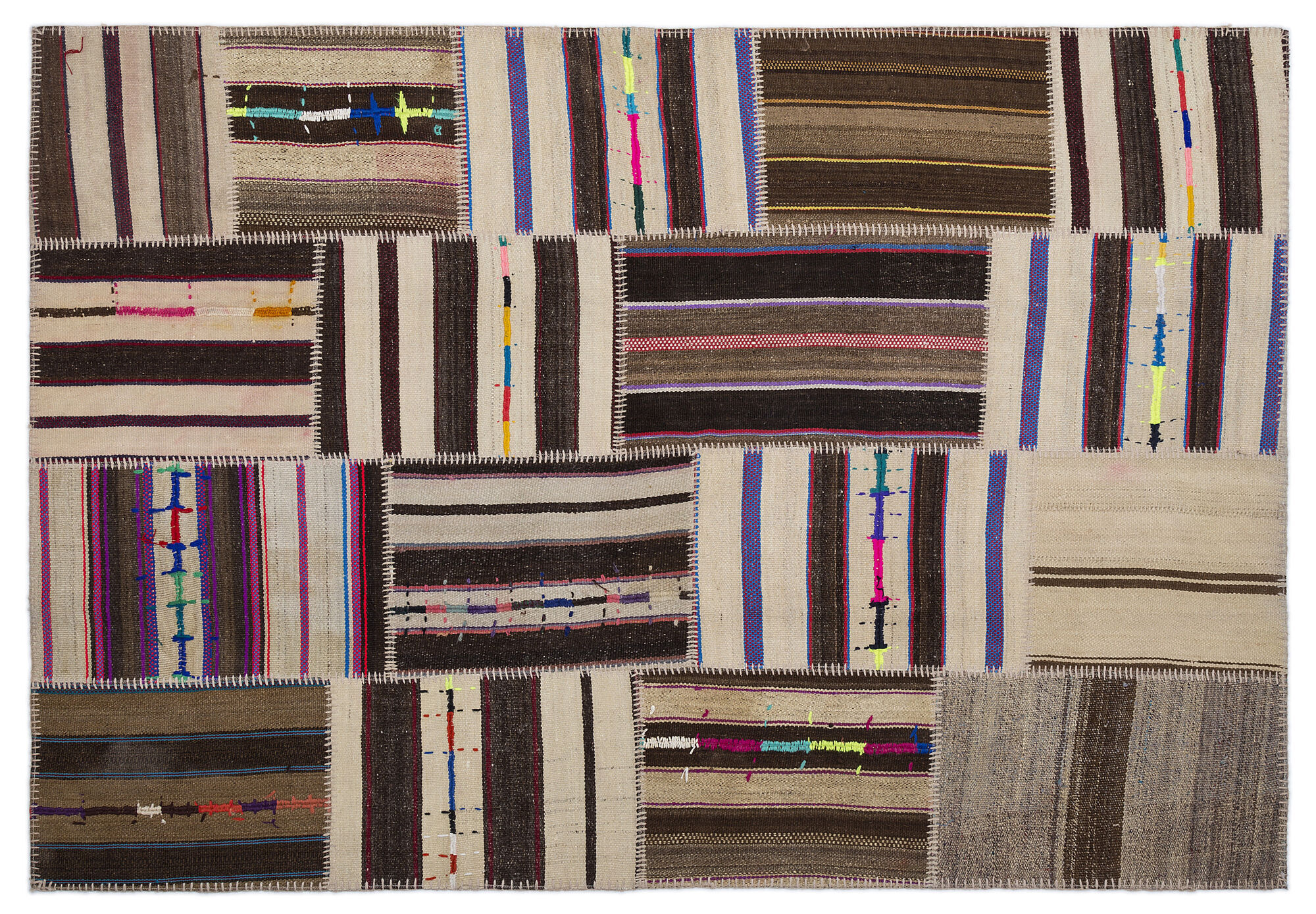 Apex Kilim Patchwork Unique Striped 2253 160 cm X 230 cm