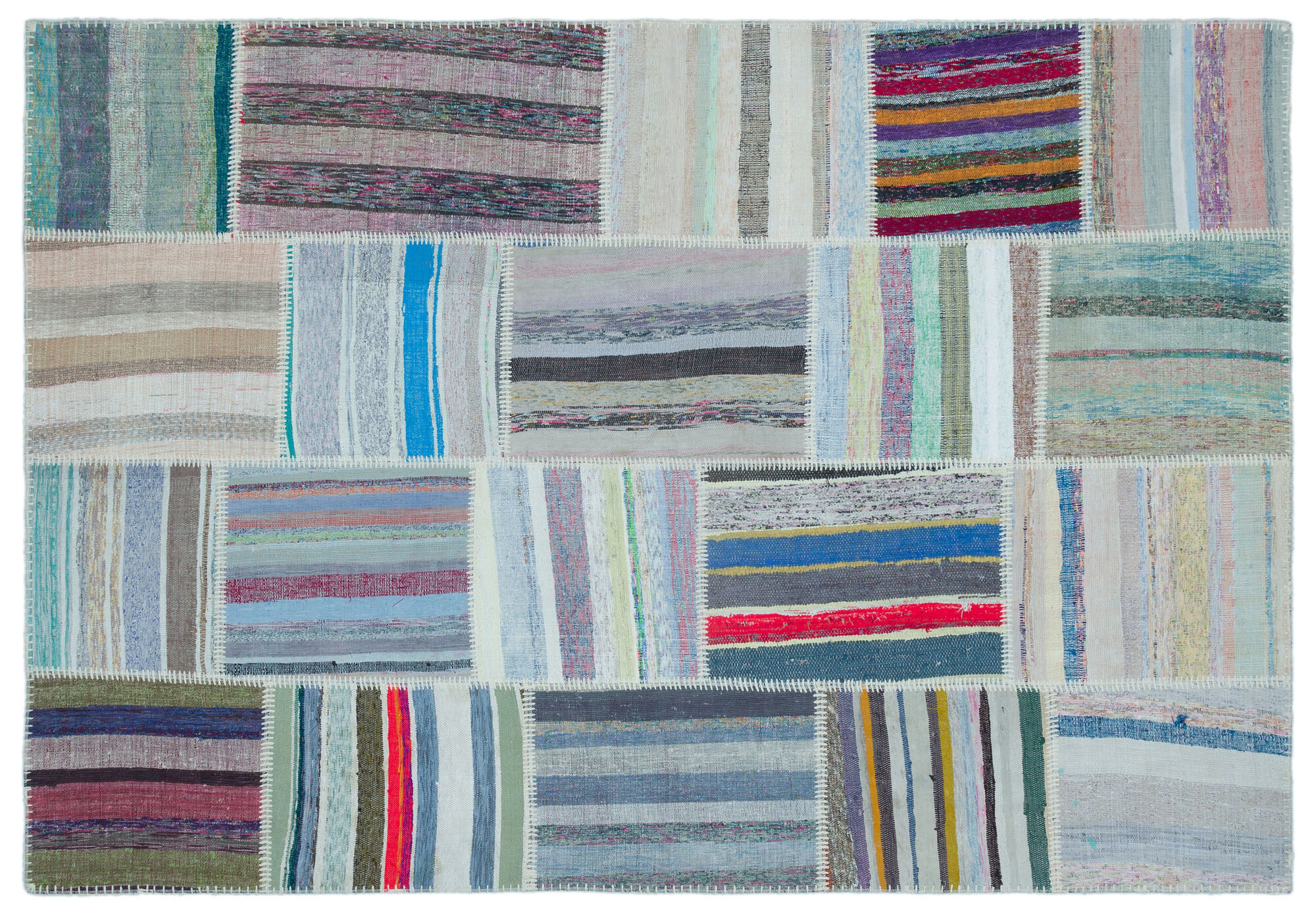 Apex Kilim Patchwork Unique Striped 22531 160 cm X 230 cm