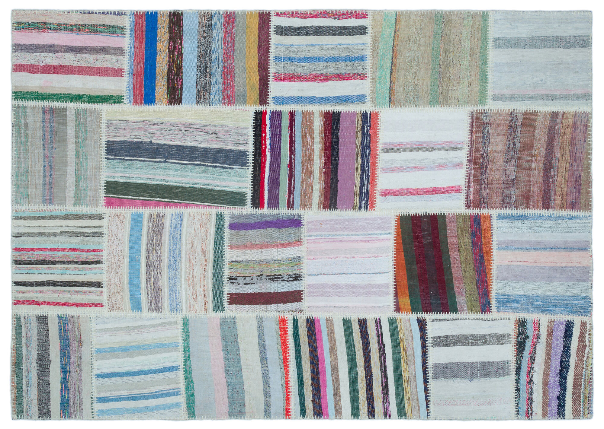 Apex Kilim Patchwork Unique Striped 22533 160 cm X 227 cm