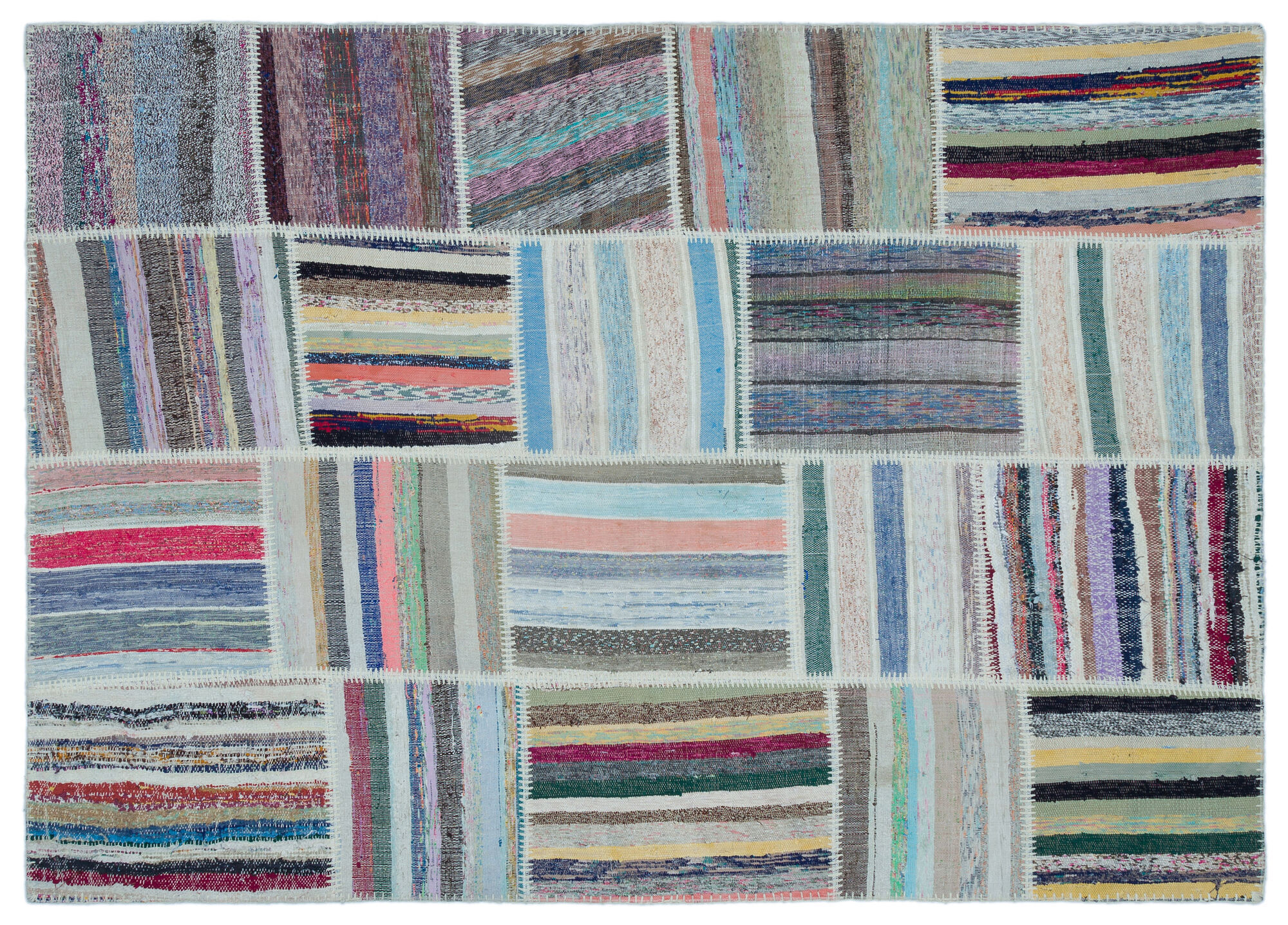 Apex Kilim Patchwork Unique Striped 22534 160 cm X 224 cm