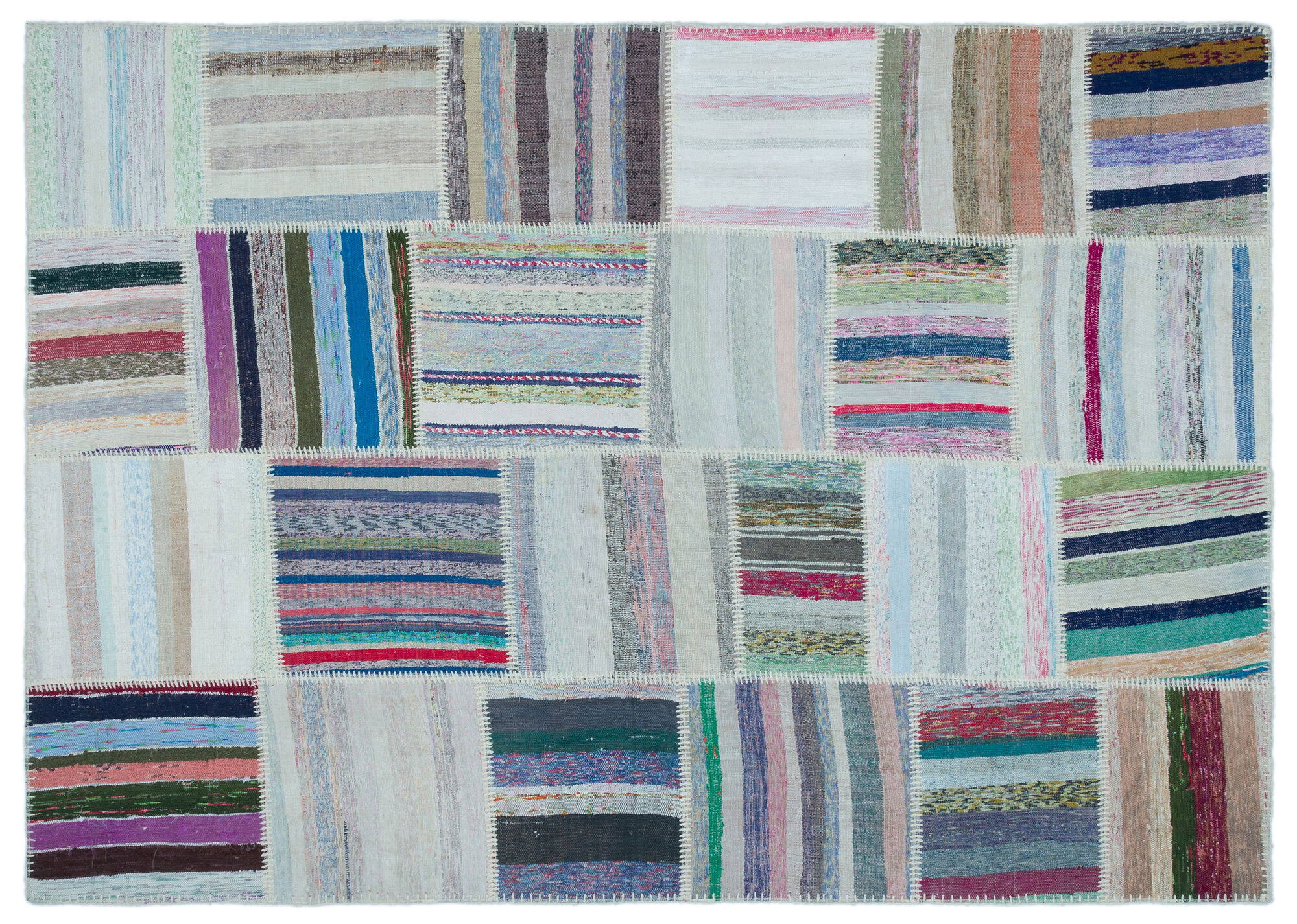 Apex Kilim Patchwork Unique Striped 22535 160 cm X 223 cm