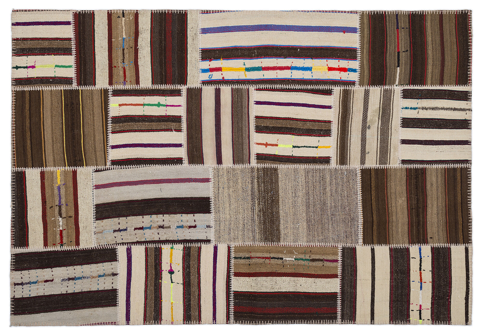 Apex Kilim Patchwork Unique Striped 2254 160 cm X 230 cm