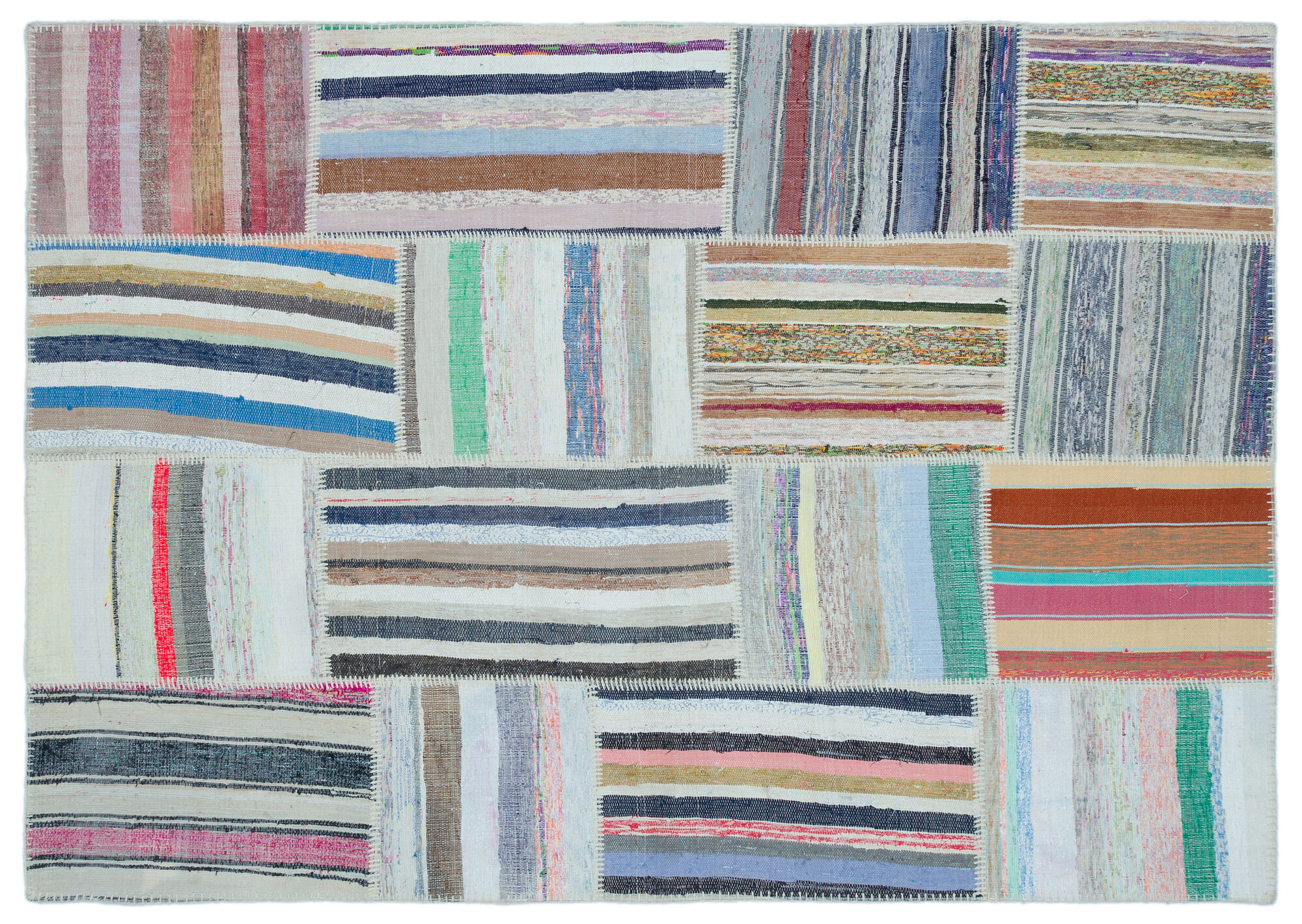 Apex Kilim Patchwork Unique Striped 22541 160 cm X 225 cm