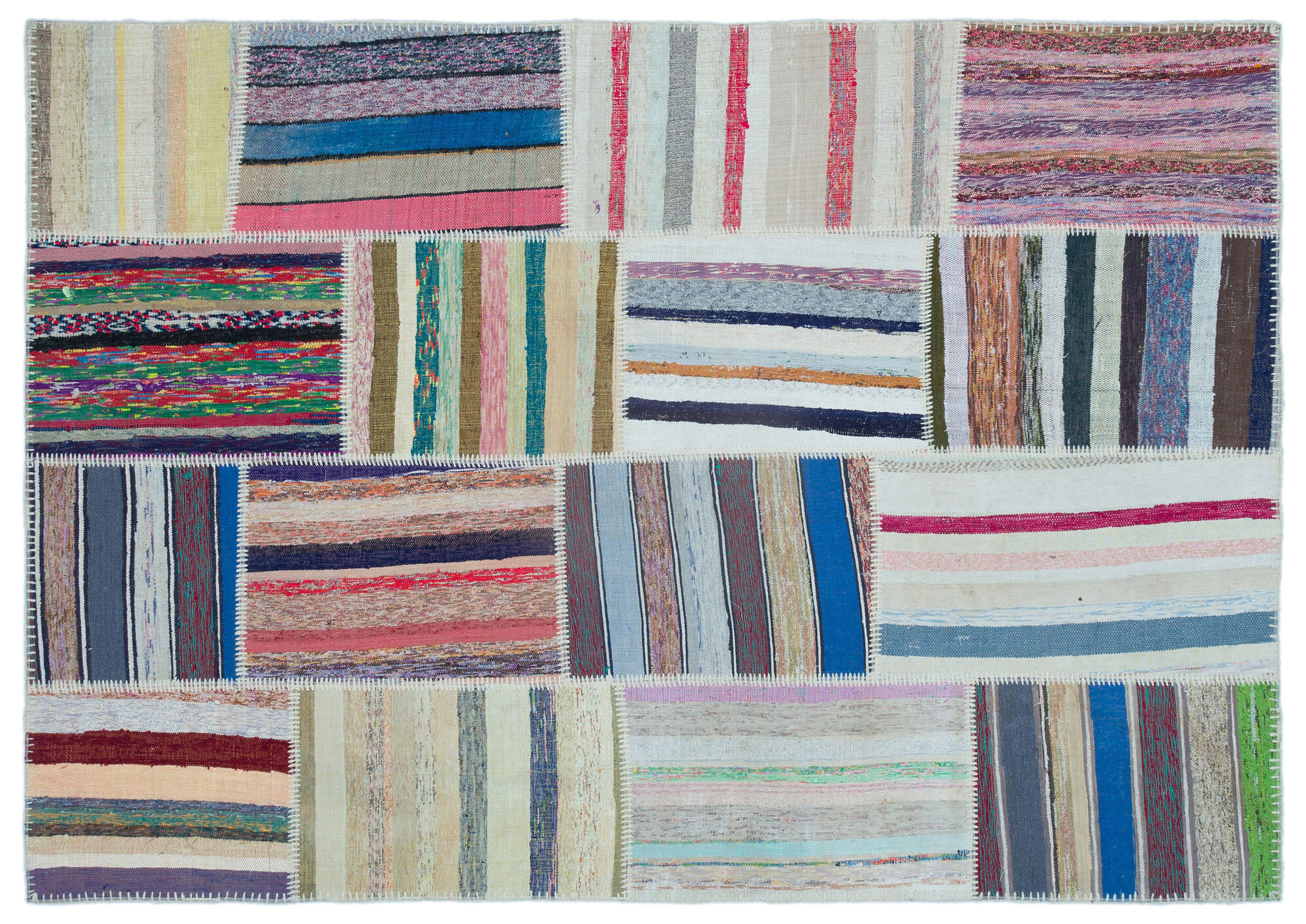 Apex Kilim Patchwork Unique Striped 22542 160 cm X 225 cm