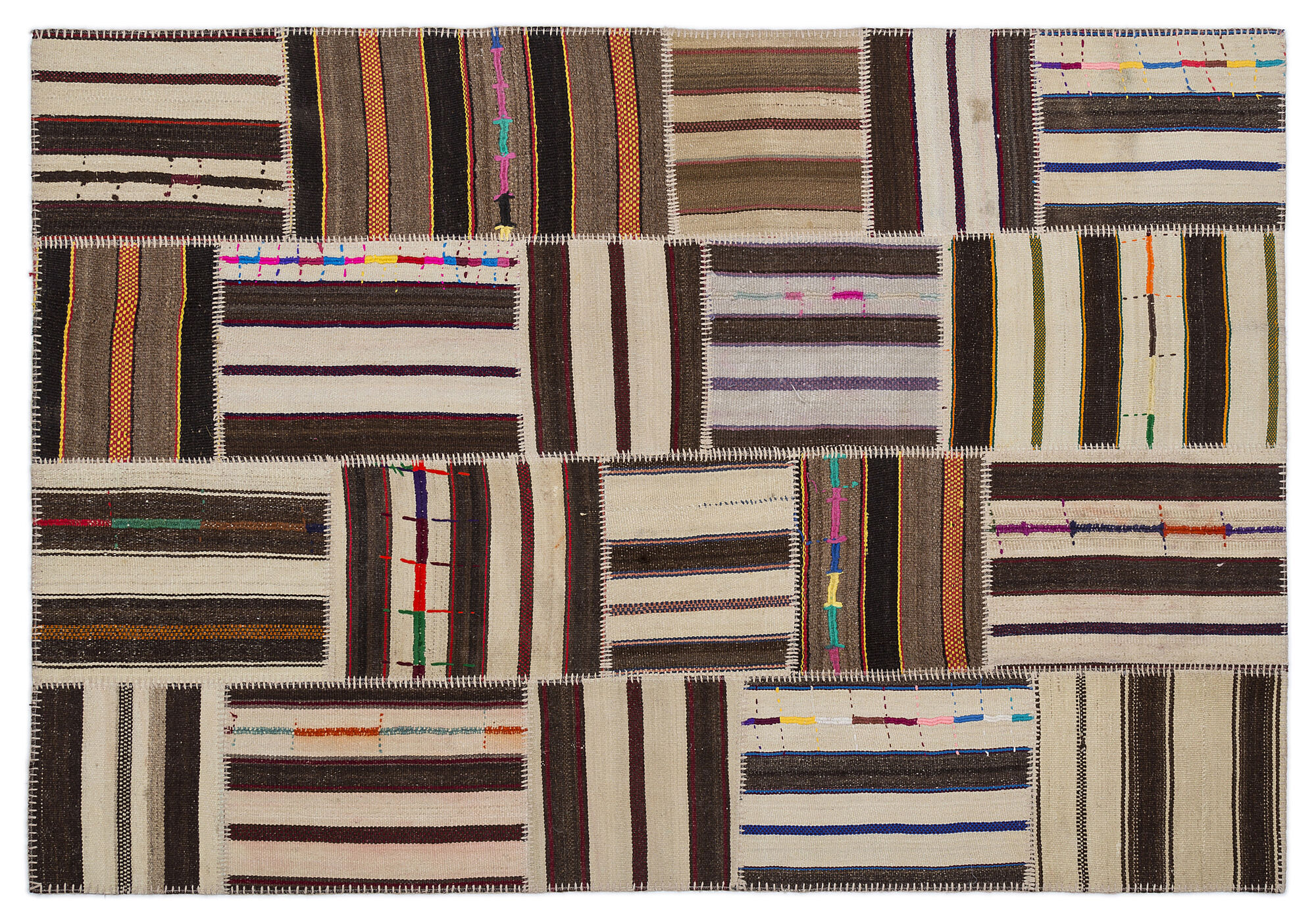 Apex Kilim Patchwork Unique Striped 2258 160 cm X 230 cm