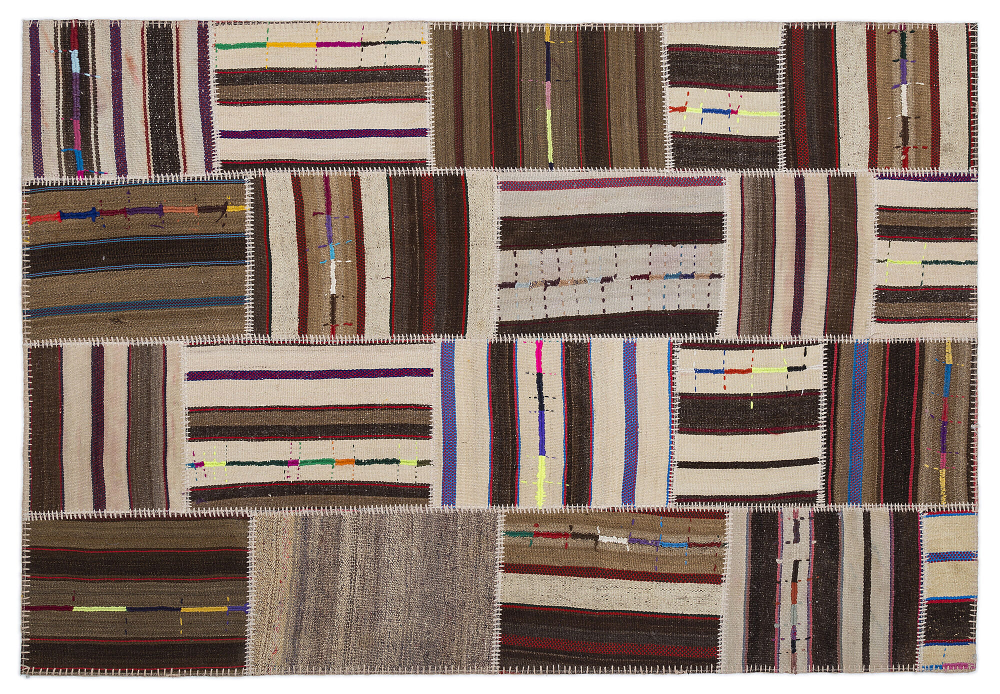 Apex Kilim Patchwork Unique Striped 2262 160 cm X 230 cm
