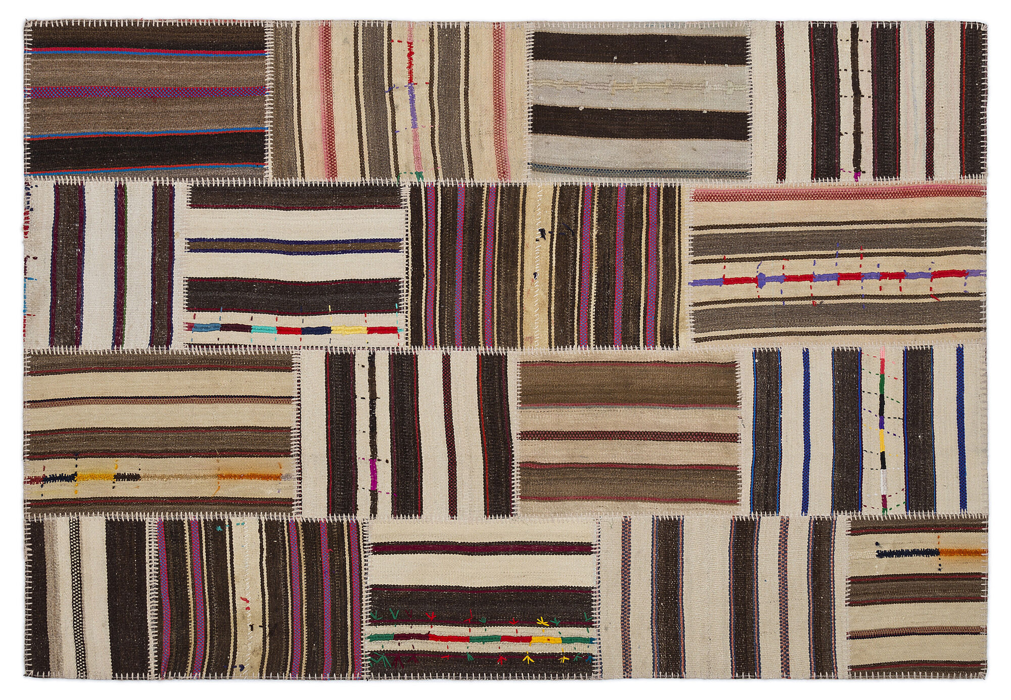 Apex Kilim Patchwork Unique Striped 2264 160 cm X 230 cm