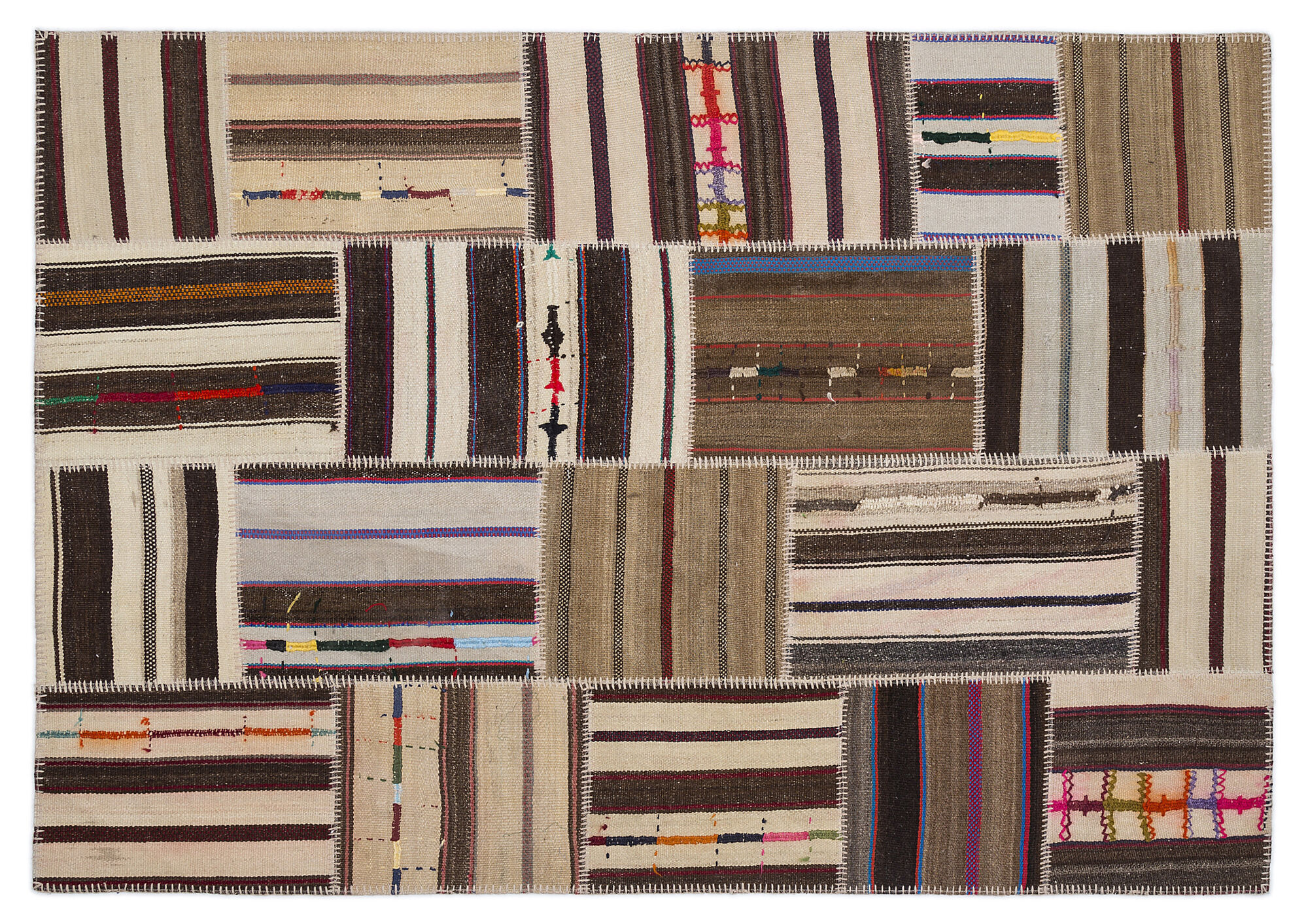 Apex Kilim Patchwork Unique Striped 2265 160 cm X 230 cm