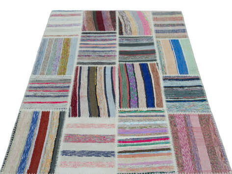 Apex Kilim Patchwork Unique Striped 25138 120 cm X 180 cm - 3