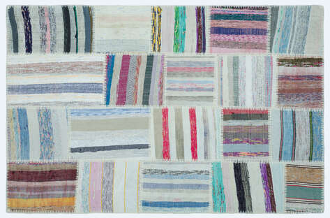 Apex Kilim Patchwork Unique Striped 25142 120 cm X 182 cm - 1