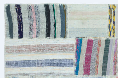 Apex Kilim Patchwork Unique Striped 25142 120 cm X 182 cm - 5