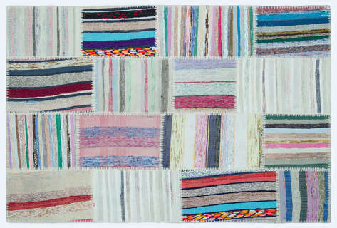 Apex Kilim Patchwork Unique Striped 25145 120 cm X 180 cm - 1