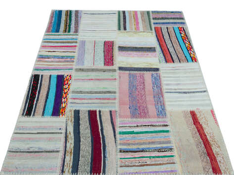 Apex Kilim Patchwork Unique Striped 25145 120 cm X 180 cm - 3